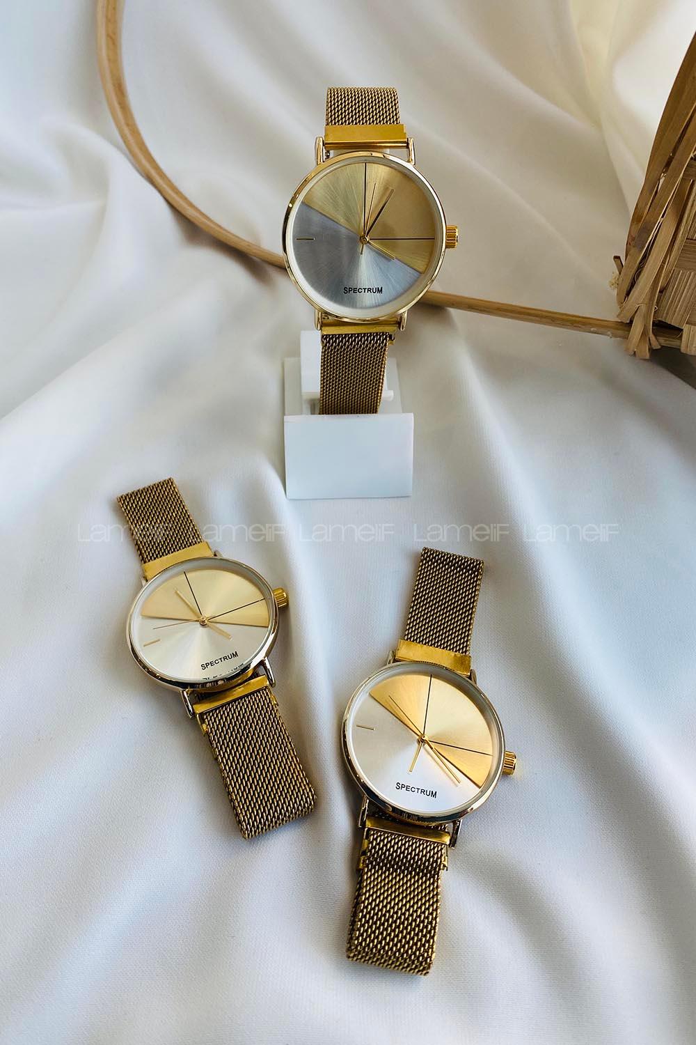 Modalamelif Gold Beyaz Blok Saat