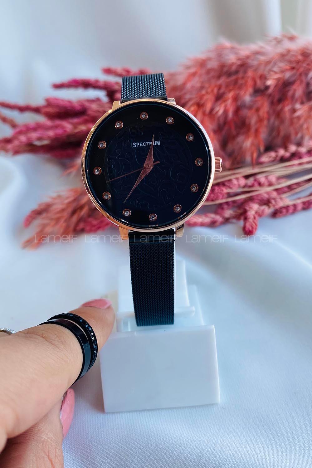 Modalamelif  Riva Hasır Kordon Siyah Saat