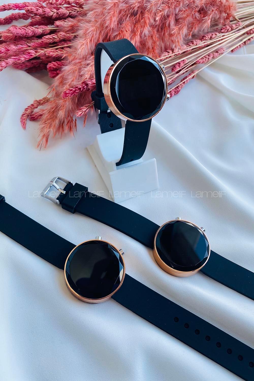 Modalamelif Sada Rose Gold Çerçeve Led Saat