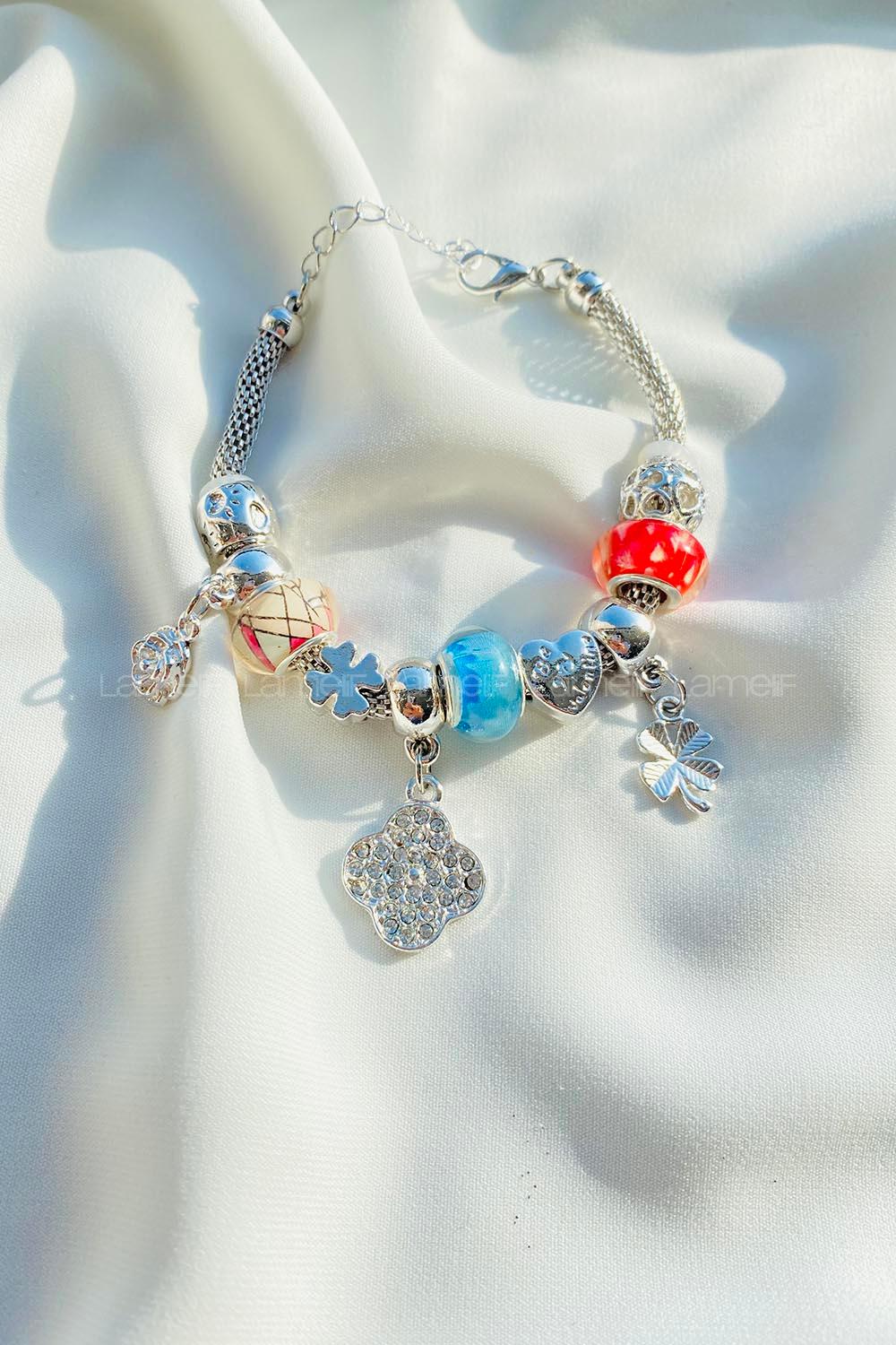 Modalamelif Çiçek Detay  Gümüş Bileklik