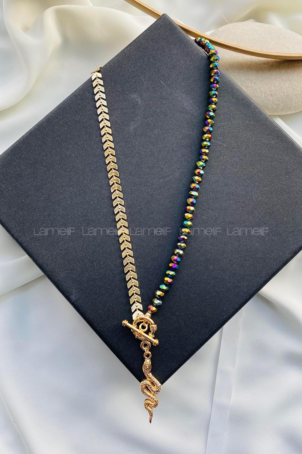 Modalamelif Çift Taraflı Yılan Kolye