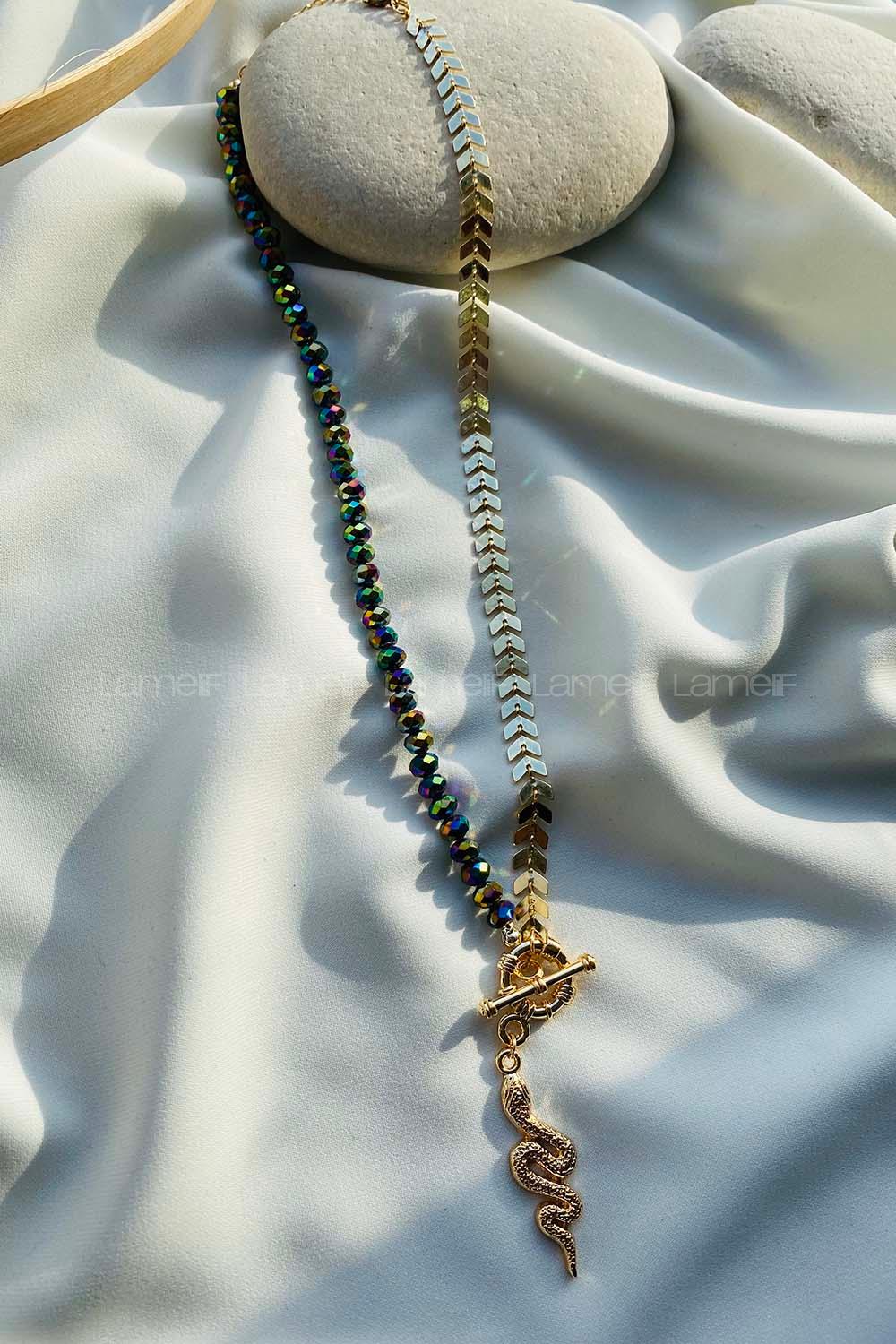 Modalamelif Çift Taraflı Yılan Kolye