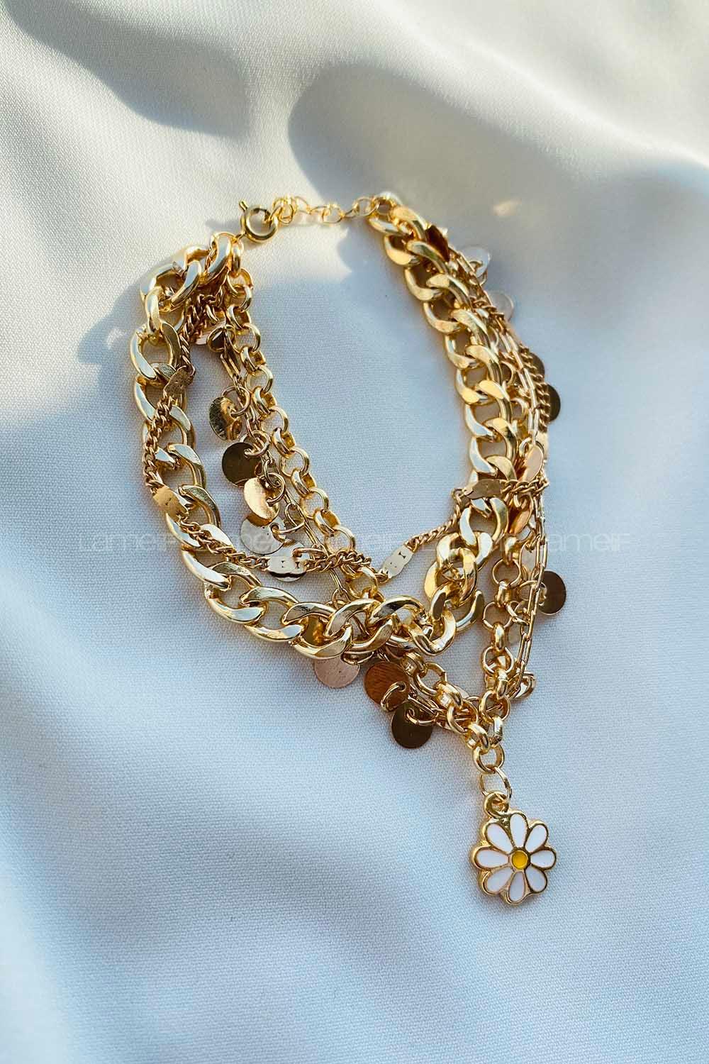 Modalamelif Papatya 4lü Zincir Bileklik