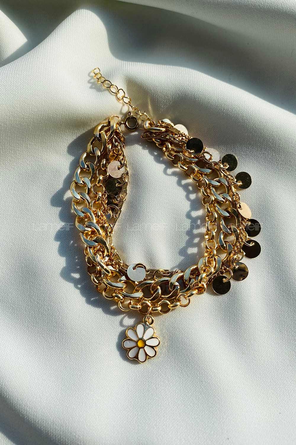 Modalamelif Papatya 4lü Zincir Bileklik