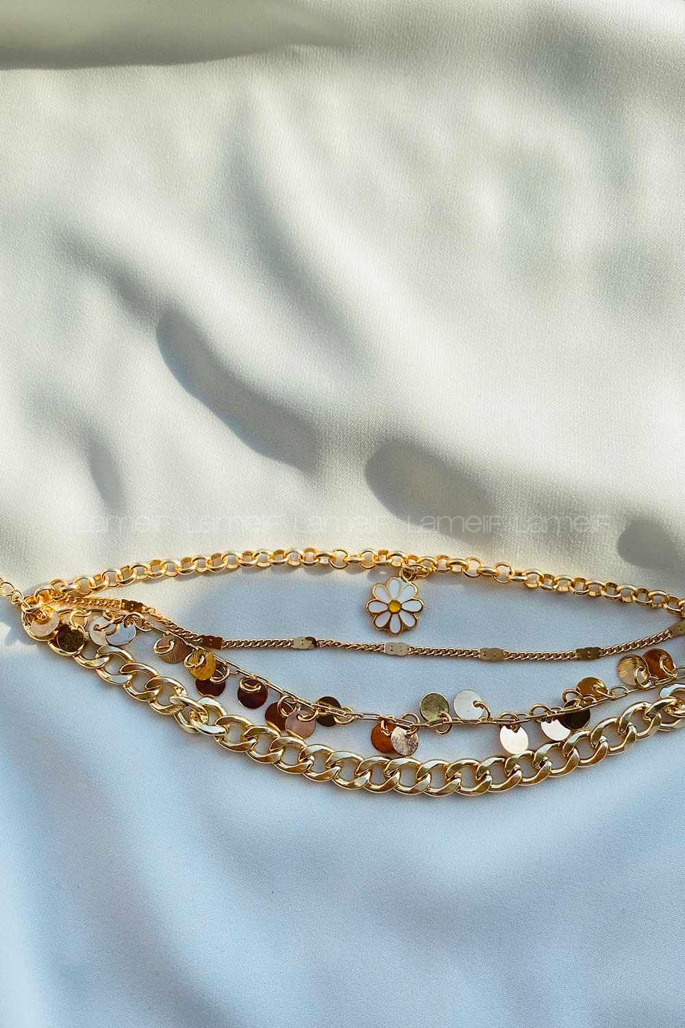 Modalamelif Papatya 4lü Zincir Bileklik