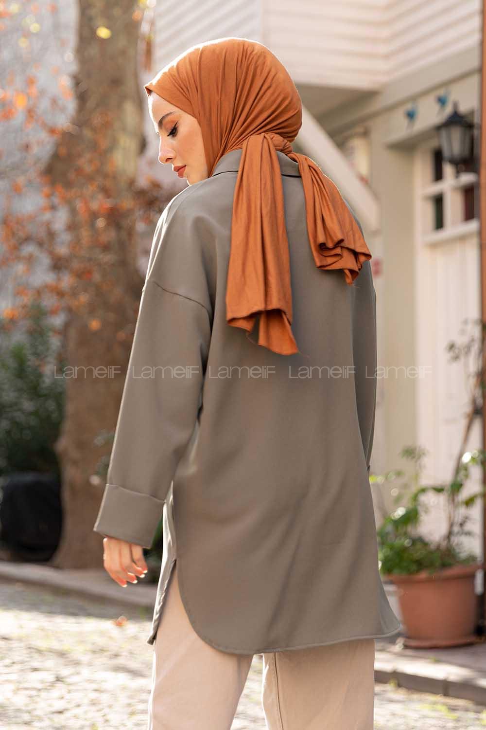 Modalamelif Kapak Cepli Gömlek Pastel Yeşili