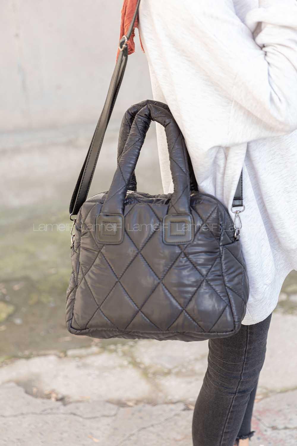 Modalamelif  Kapitone Yıkamalı Çanta Siyah