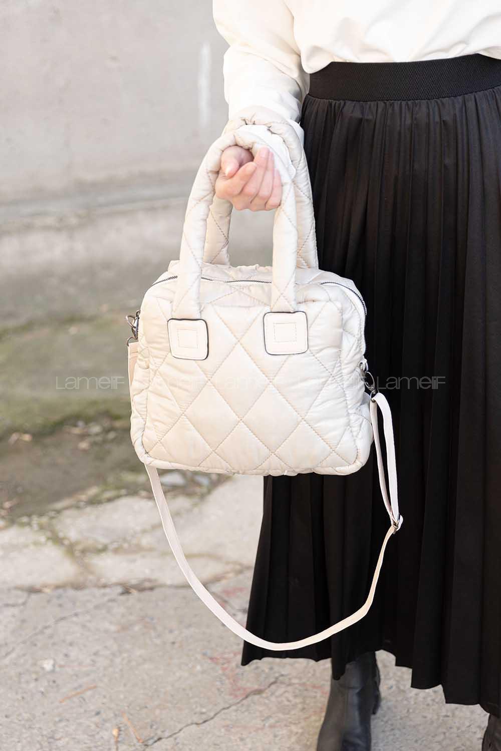 Modalamelif  Kapitone Yıkamalı Çanta Taş Rengi