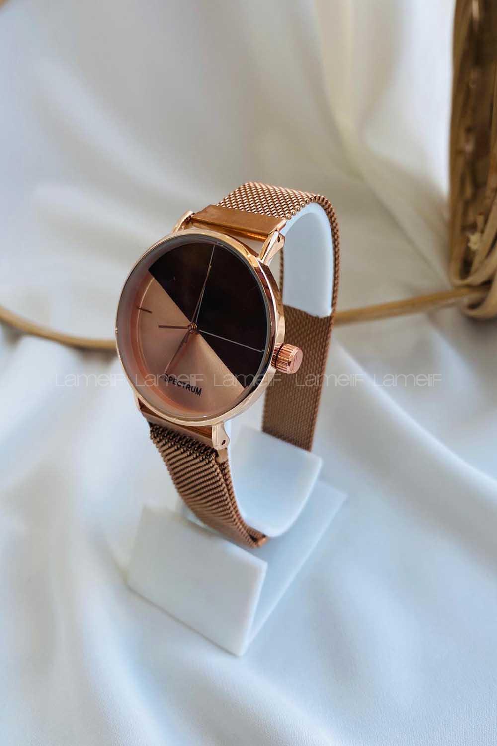 Modalamelif Rose Kahve Blok Saat