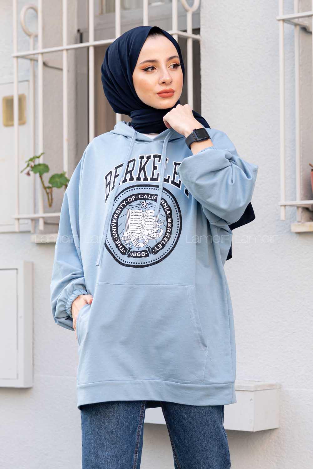 Modalamelif ya_rasa Kol Berkeley Sweatshirt Bebe Mavi