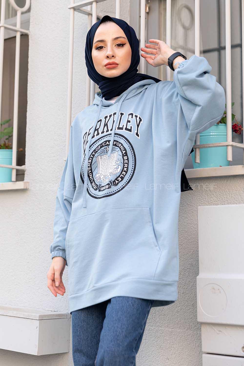 Modalamelif ya_rasa Kol Berkeley Sweatshirt Bebe Mavi