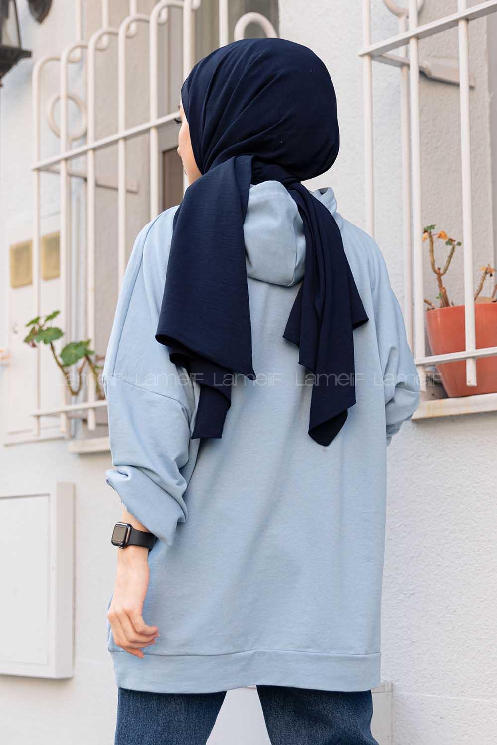 Modalamelif ya_rasa Kol Berkeley Sweatshirt Bebe Mavi