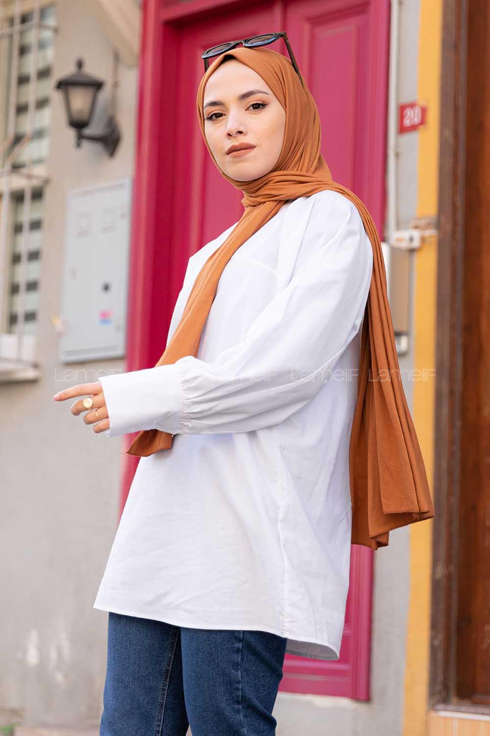 Modalamelif ya_rasa Kol Tunik Beyaz