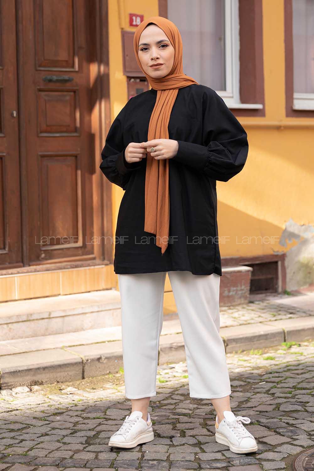 Modalamelif Yarasa Kol Tunik Siyah