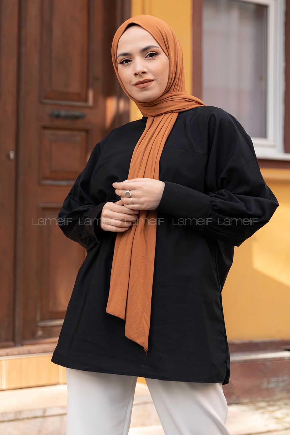 Modalamelif Yarasa Kol Tunik Siyah