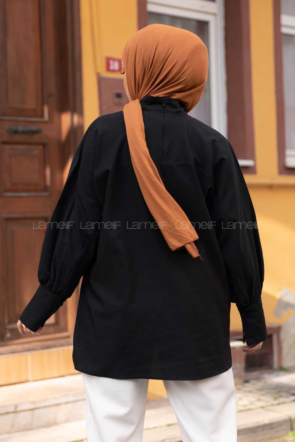 Modalamelif Yarasa Kol Tunik Siyah