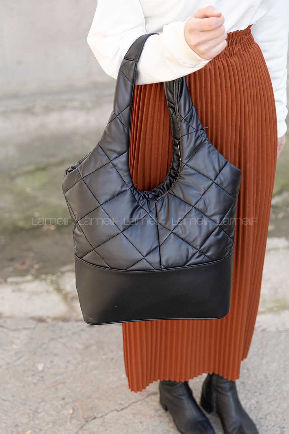 Lamelif Yıkamalı Jorge Çanta Siyah