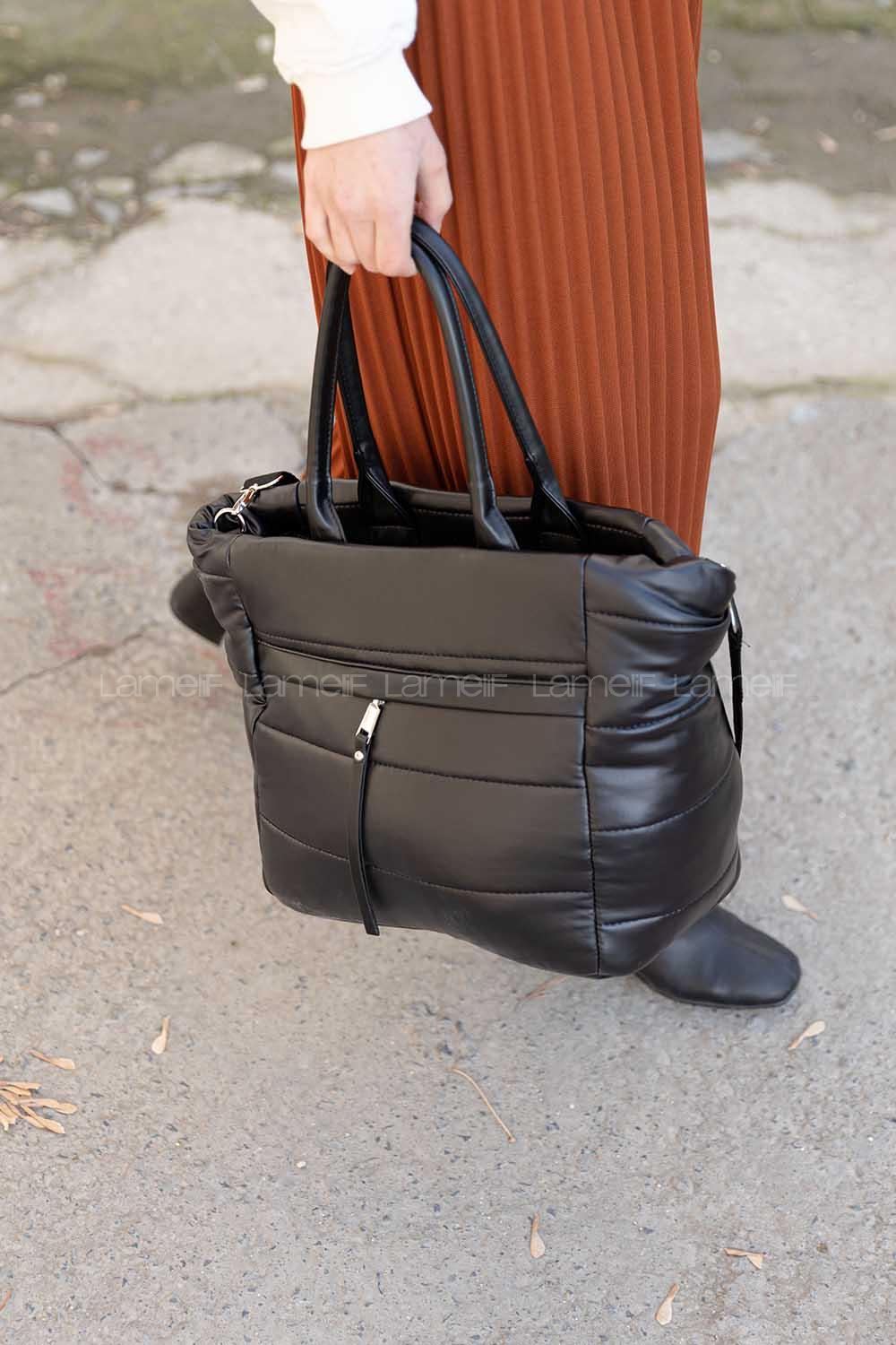 Modalamelif Yıkamalı Siyah Çanta