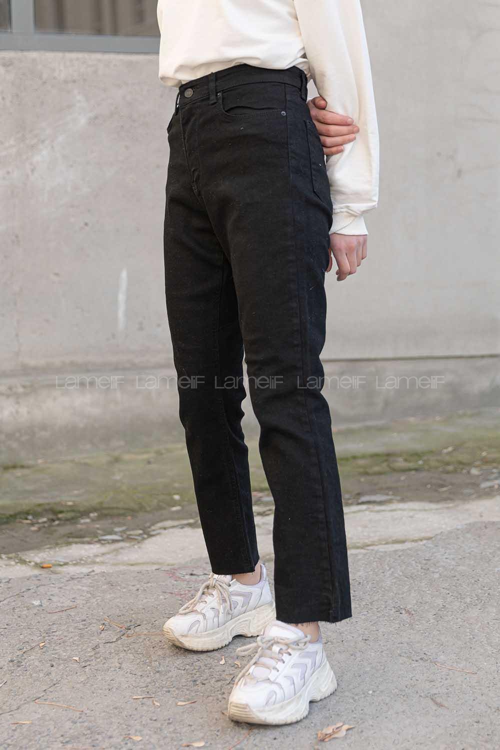 Modalamelif Yüksek Bel Mom Fit Jean Siyah