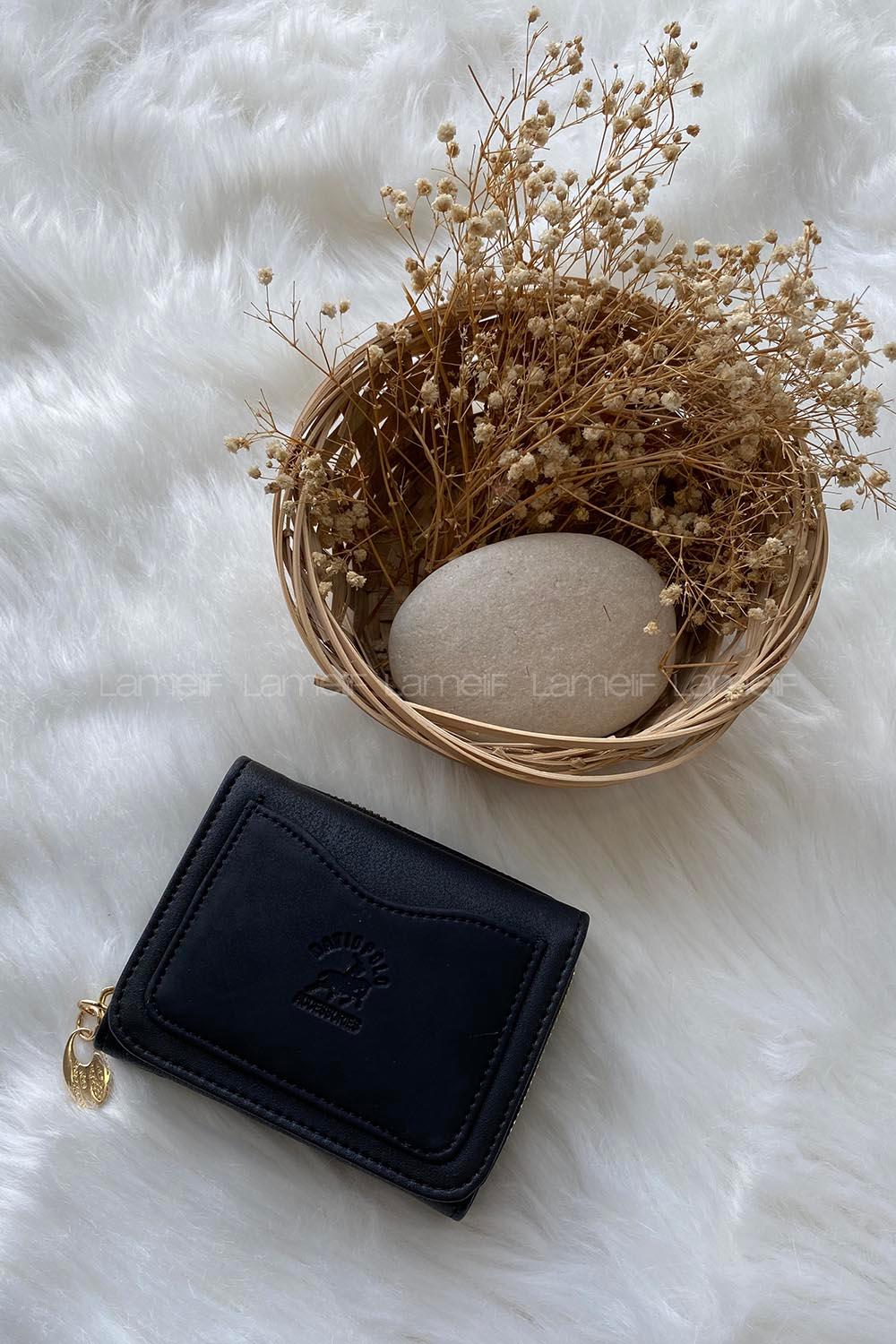 Modalamelif Bayan Mini Cüzdan Siyah