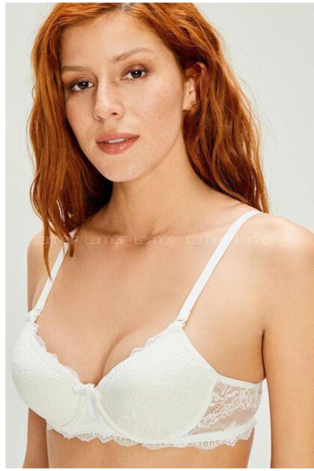 Modalamelif Dantelli Desteksiz Sütyen Ekru