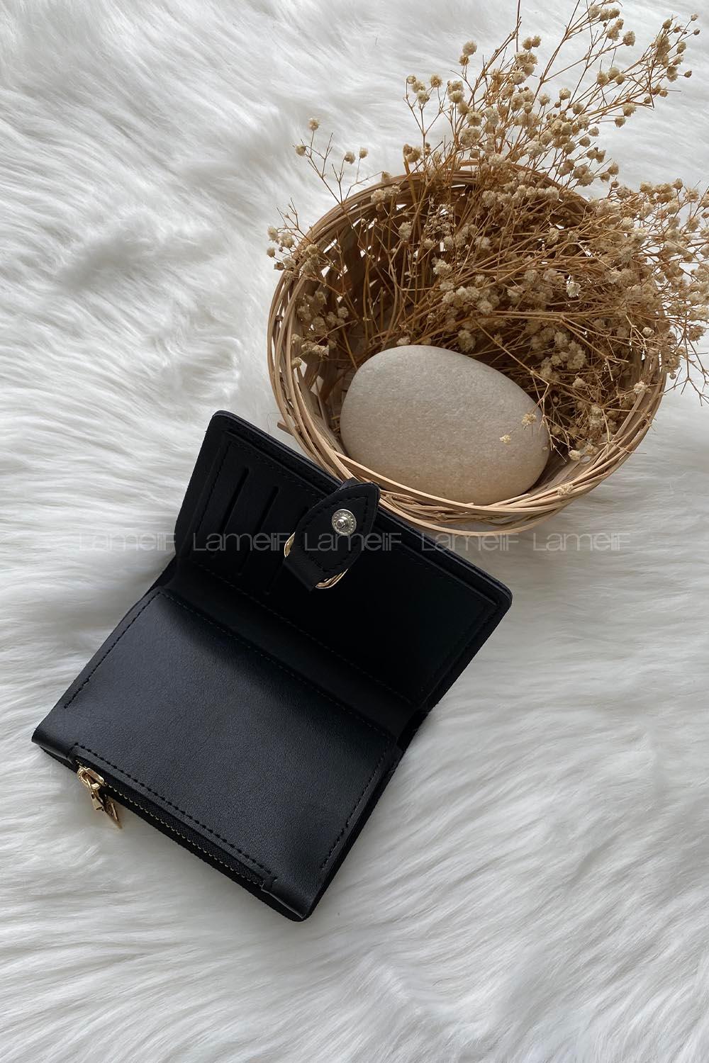 Modalamelif David Polo Küçük Boy Modern Cüzdan Siyah