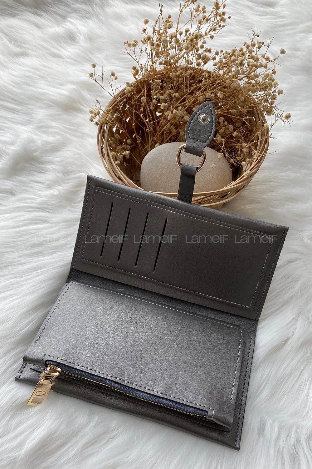 Modalamelif David Polo Tokalı Modern Cüzdan Gümüş