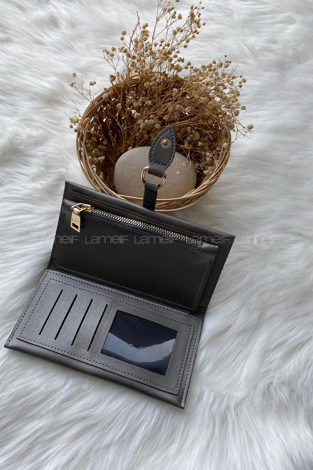 Modalamelif David Polo Tokalı Modern Cüzdan Gümüş