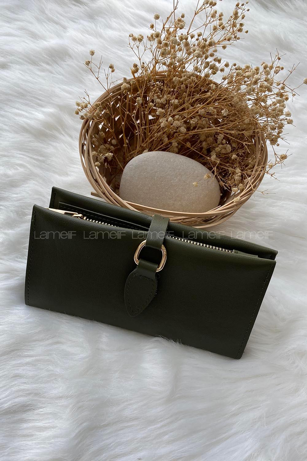 Modalamelif David Polo Tokalı Modern Cüzdan Haki