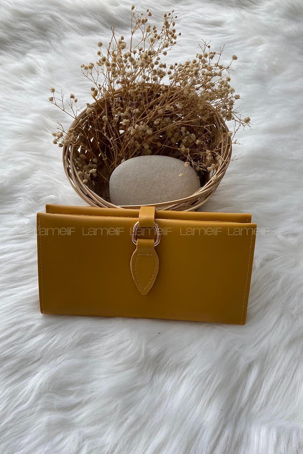 Modalamelif David Polo Tokalı Modern Cüzdan Hardal Sarısı