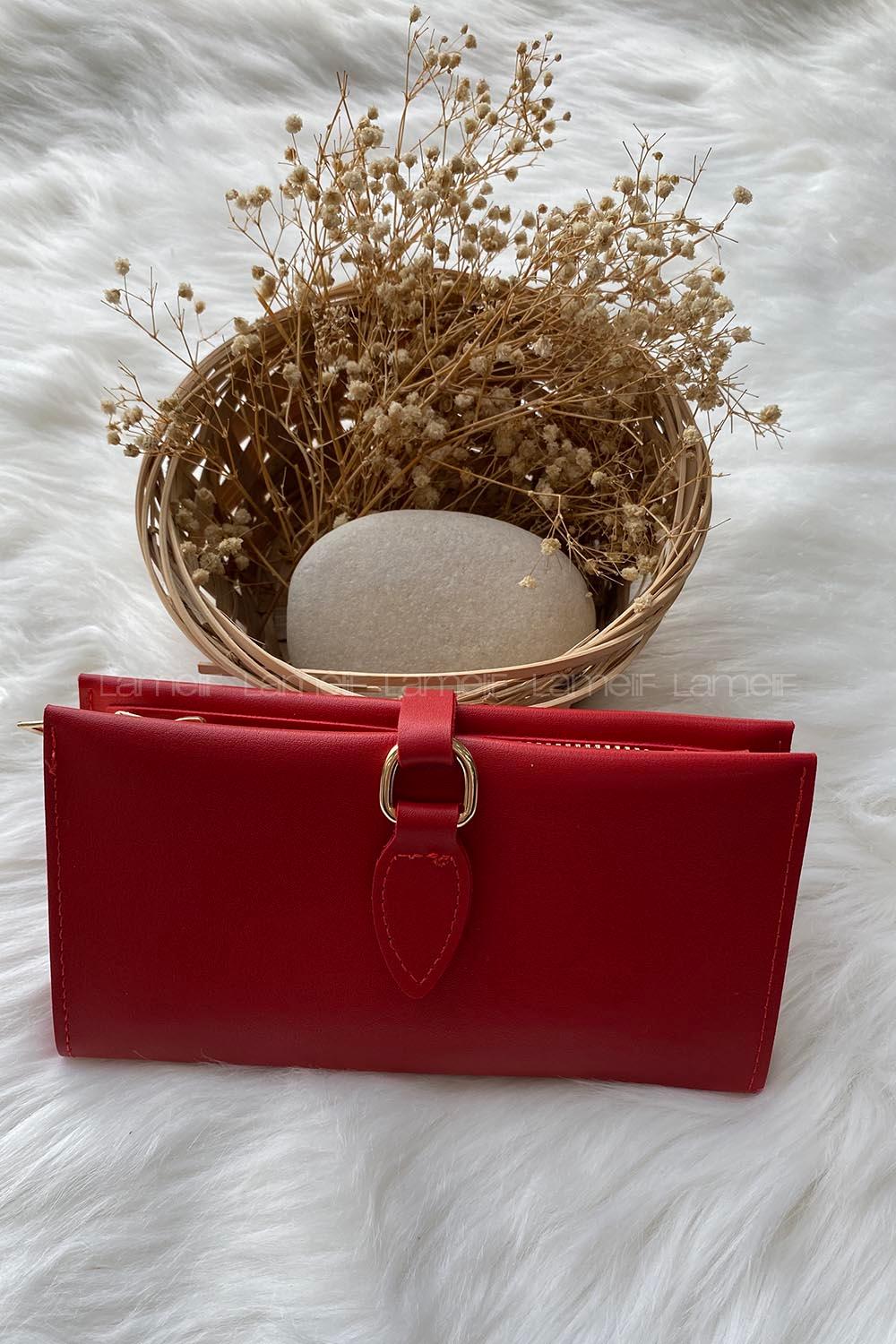 Modalamelif David Polo Tokalı Modern Cüzdan Kırmızı