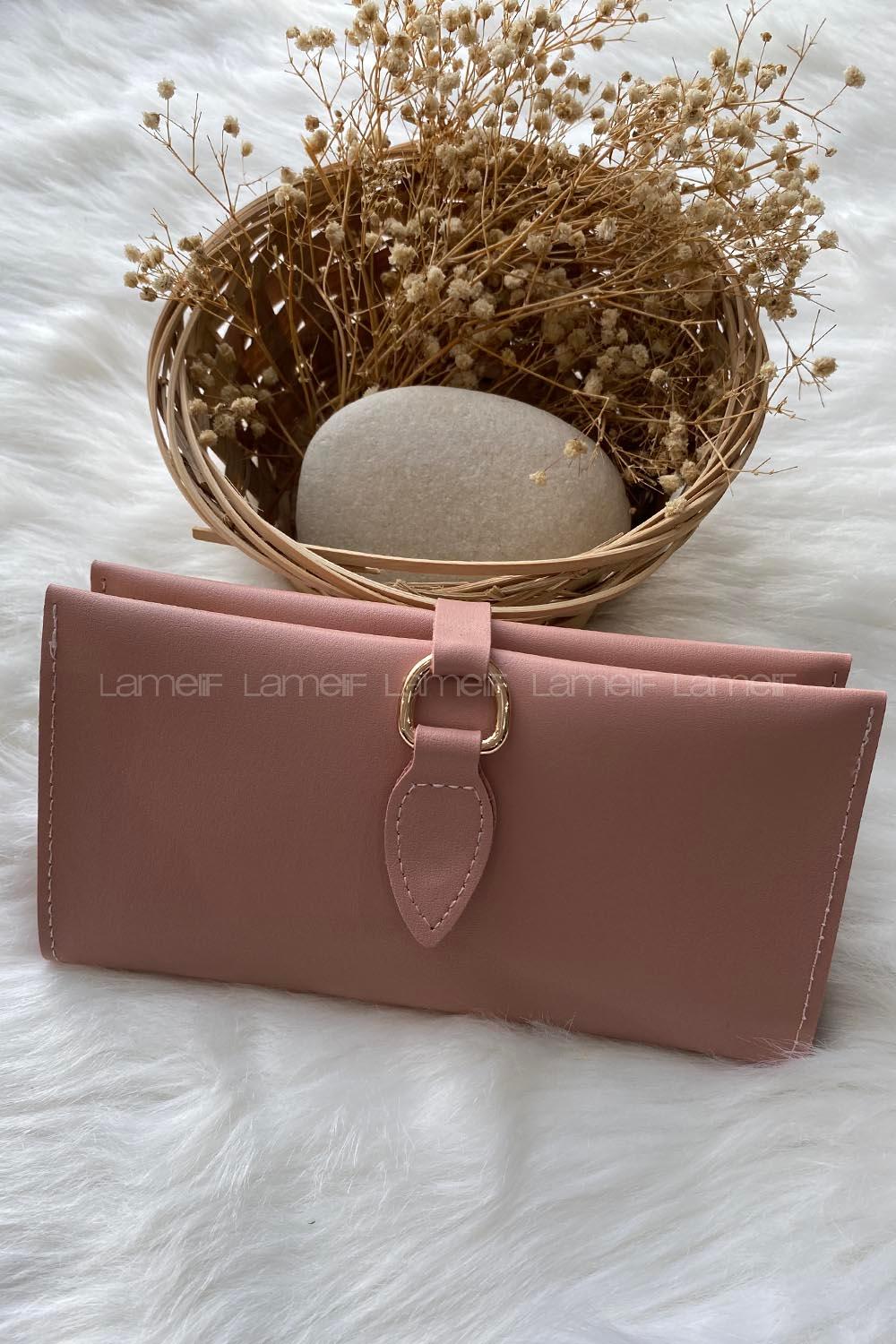 Modalamelif David Polo Tokalı Modern Cüzdan Pudra