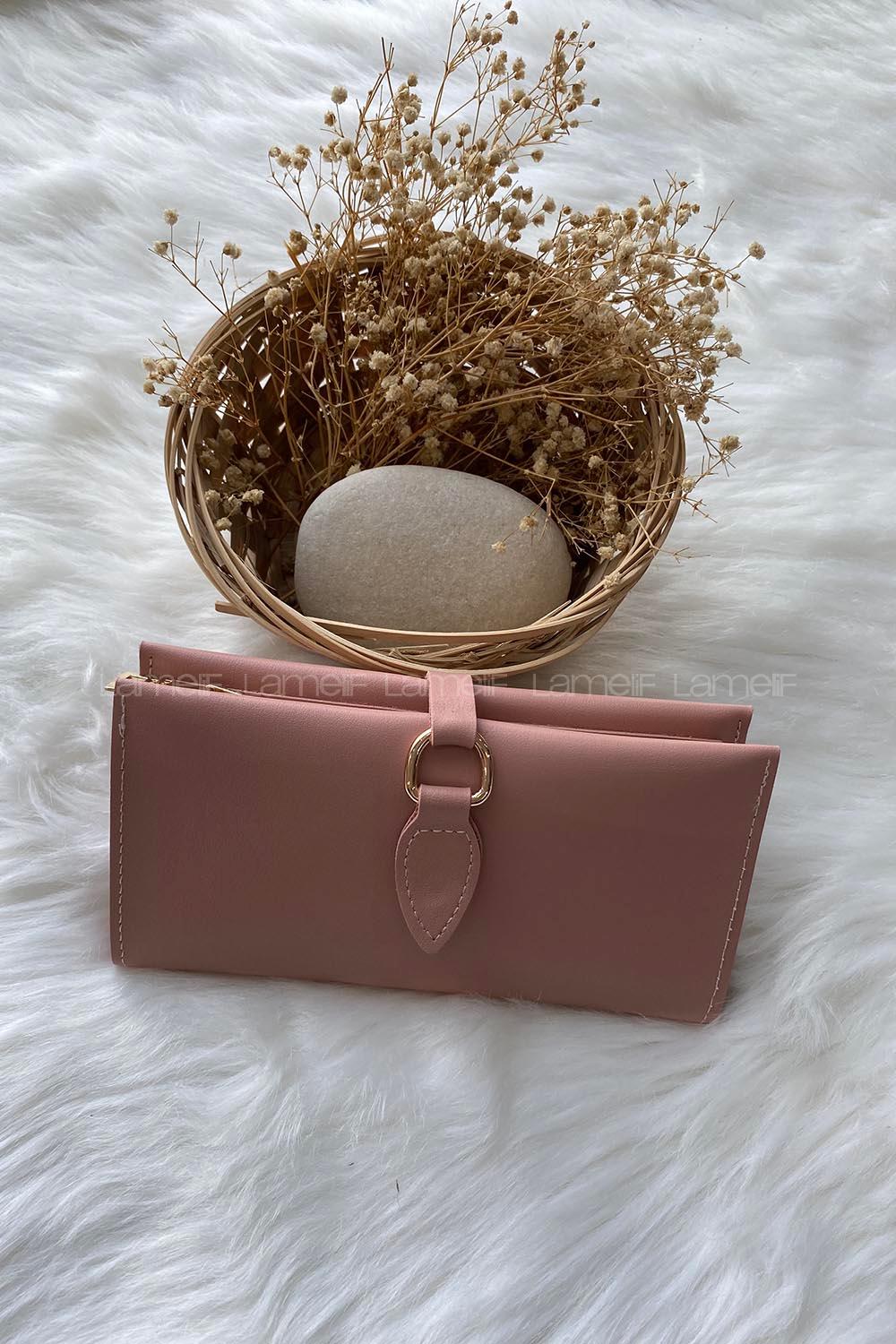 Modalamelif David Polo Tokalı Modern Cüzdan Pudra