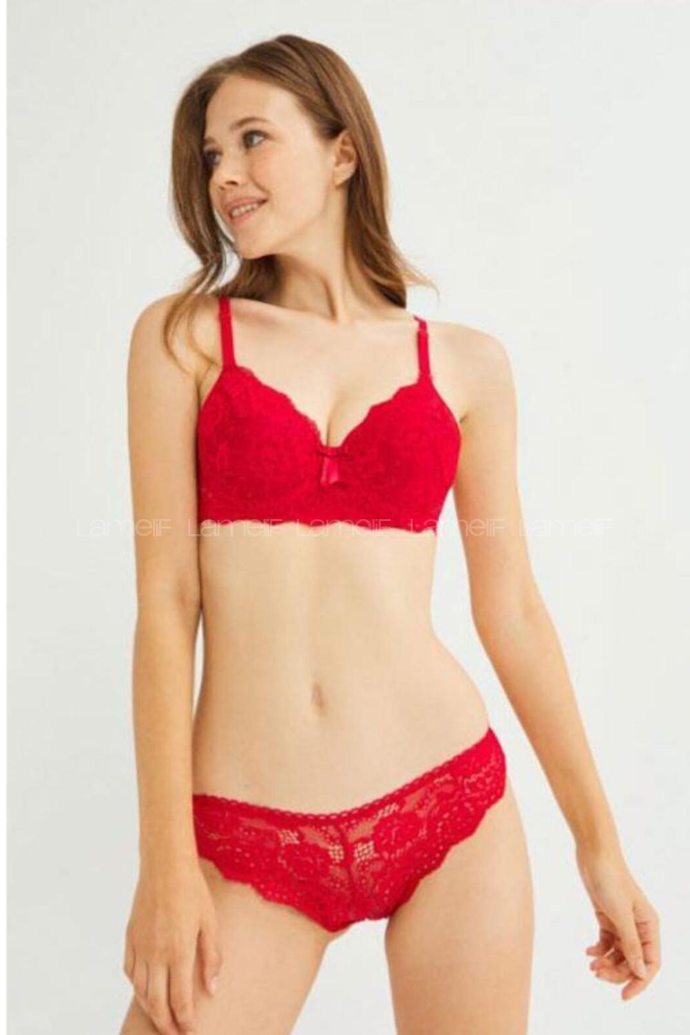 Modalamelif Dream Desteksiz Sütyen Takım Kırmızı