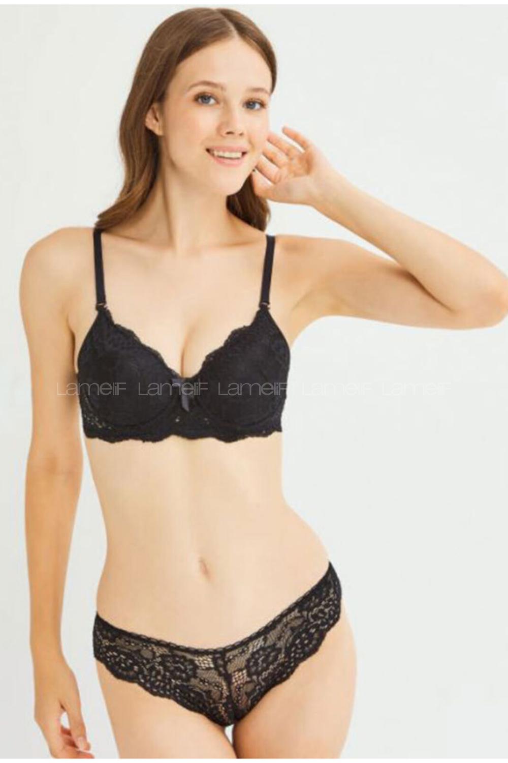 Lamelif Dream Desteksiz Sütyen Takım Siyah