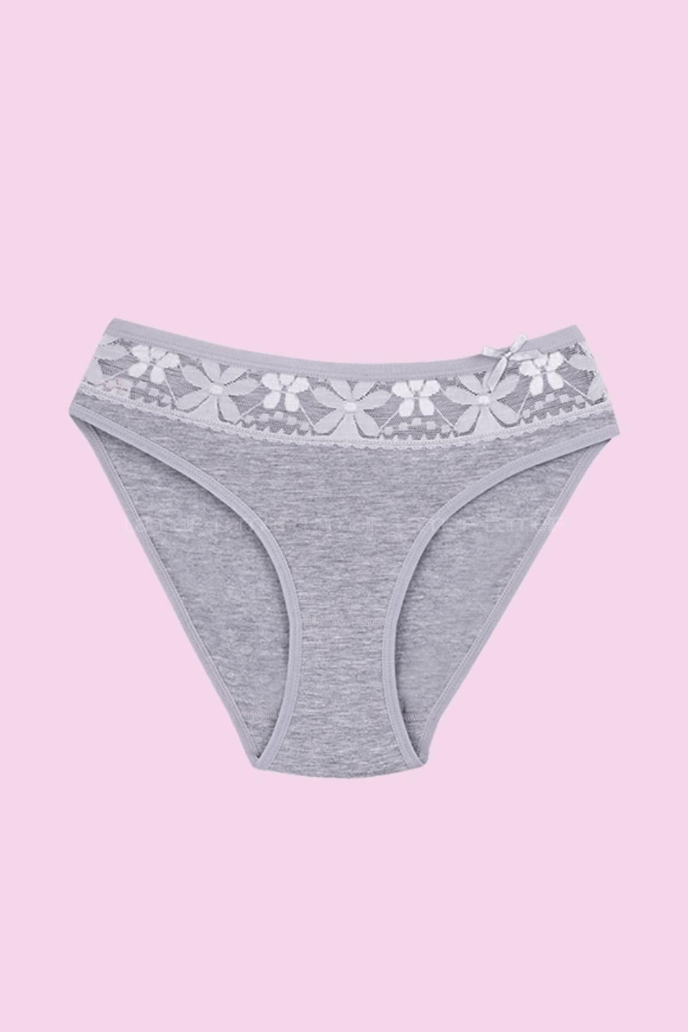 Modalamelif  Kadın Gri Likralı Beli Dantelli Tekli 1 Adet Bikini