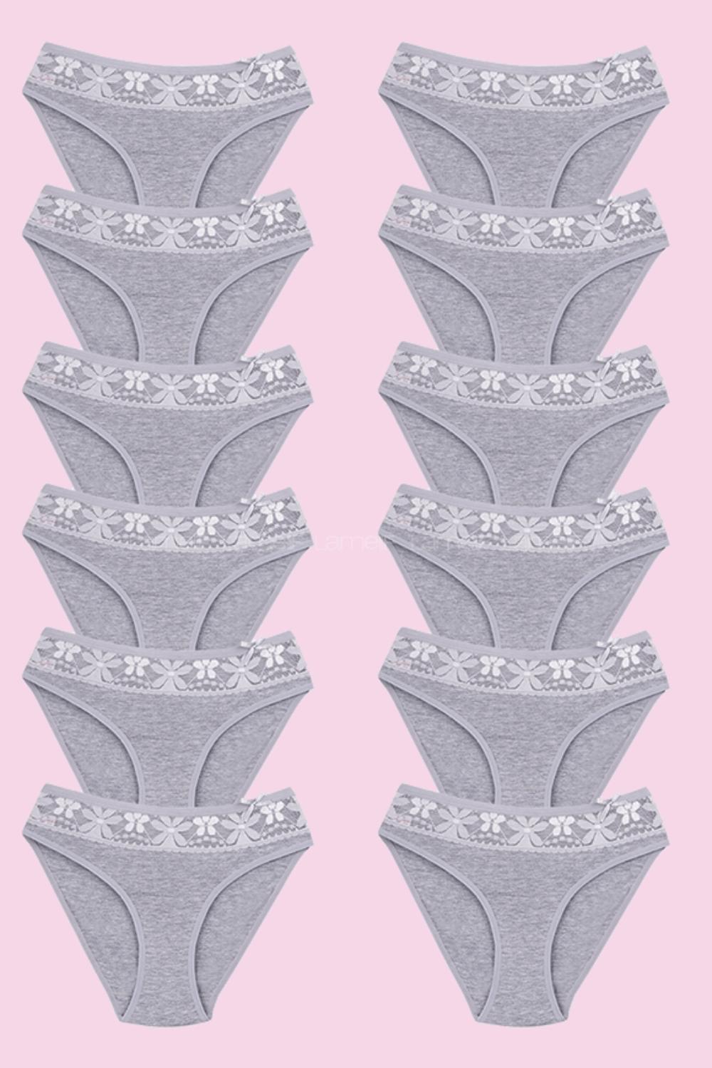 Modalamelif  Kadın Gri Likralı Beli Dantelli Tekli 1 Adet Bikini