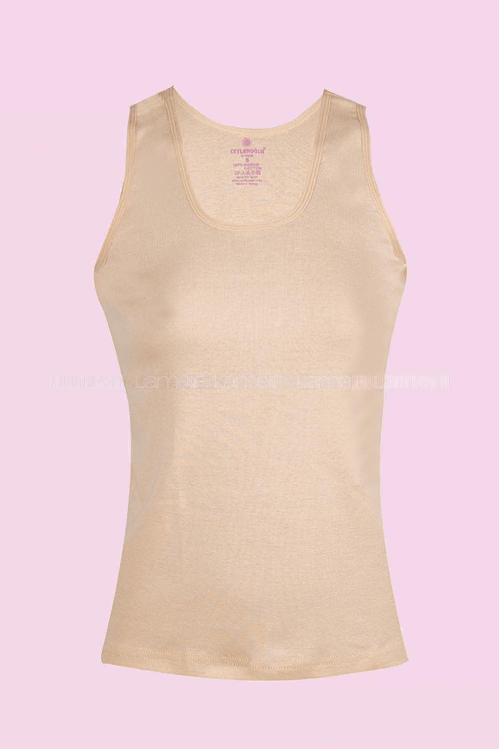 Modalamelif Ribana Saten Geniş Askılı Atlet 3 lü Paket Ten