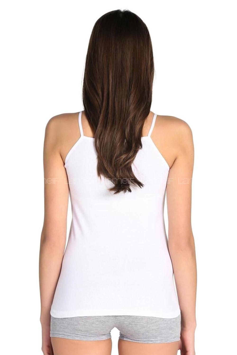 Modalamelif Kadın İp Askılı Atlet 3 lü Paket Beyaz