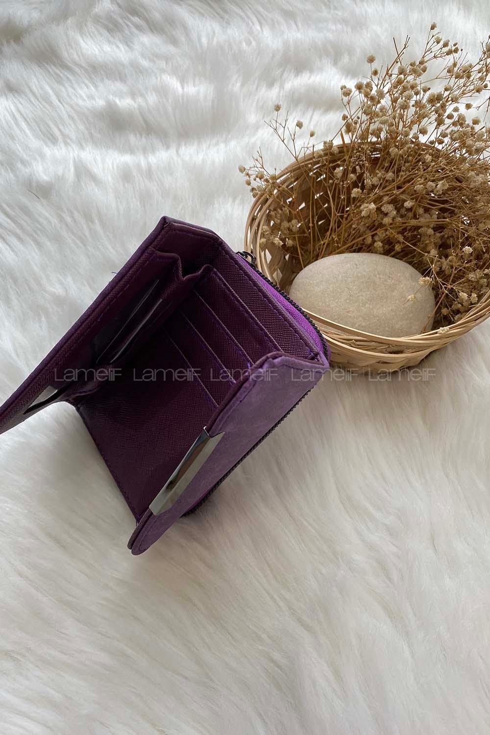 Modalamelif Asimetrik Kapaklı Çanta Mor