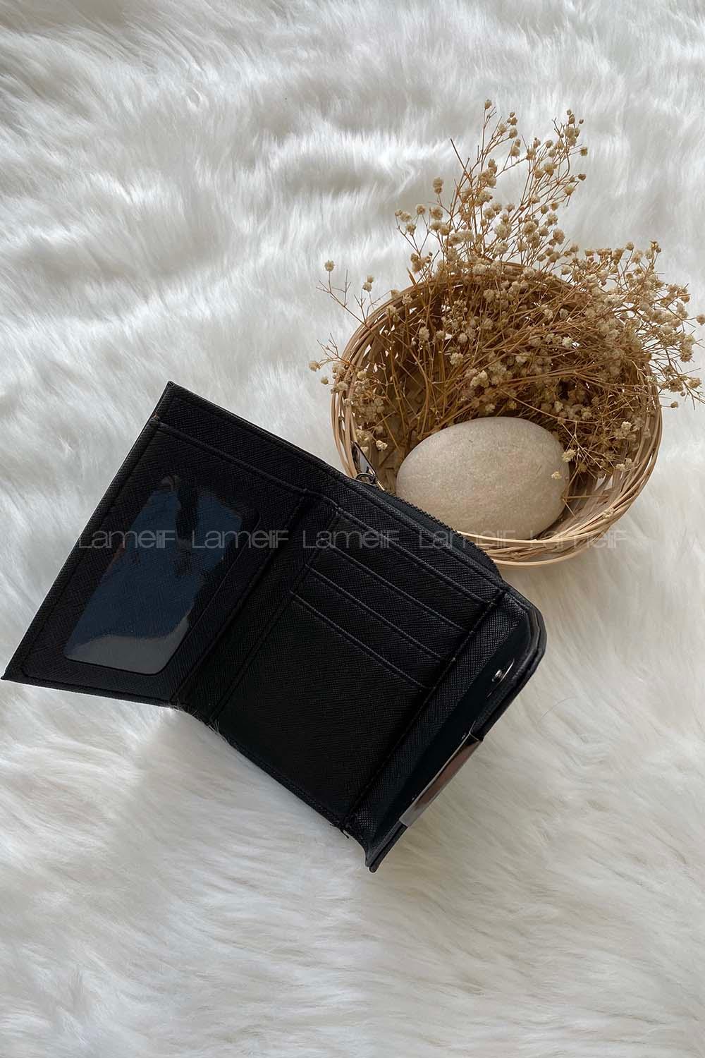 Modalamelif Asimetrik Kapaklı Çanta Siyah