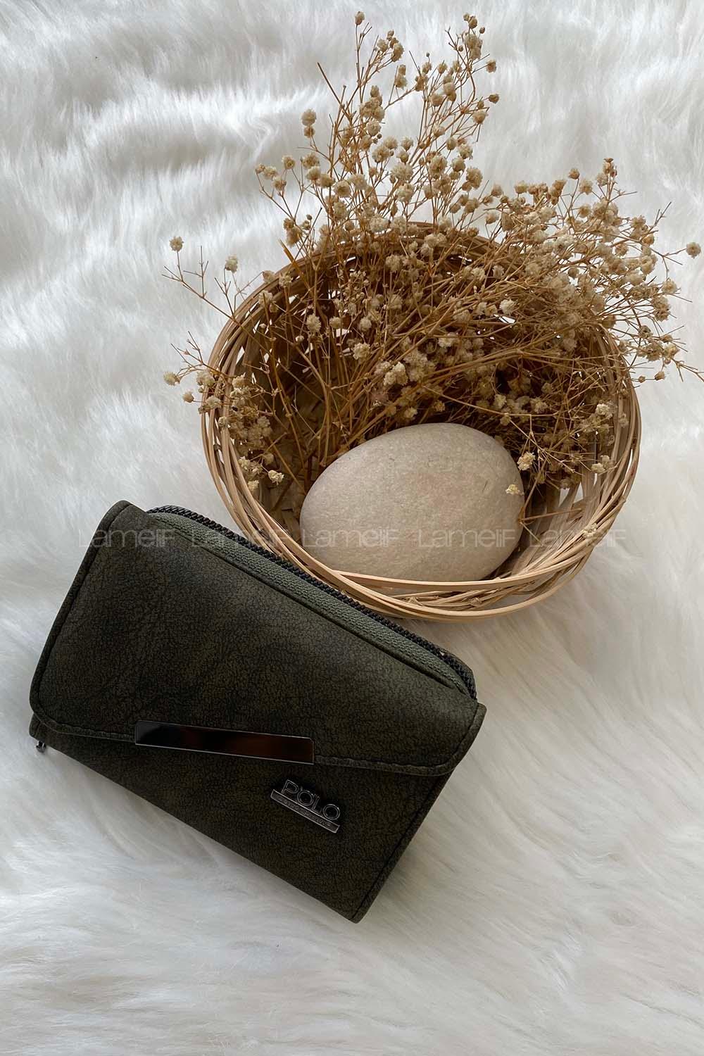 Modalamelif Asimetrik Kapaklı Çanta Yeşil