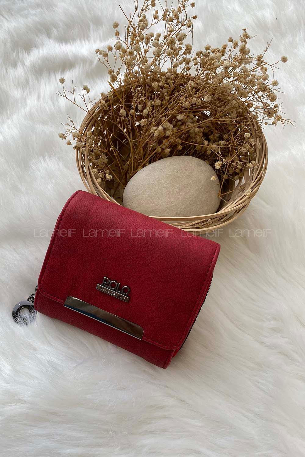 Modalamelif  Çok Bölmeli Kadın Cüzdan Kırmızı