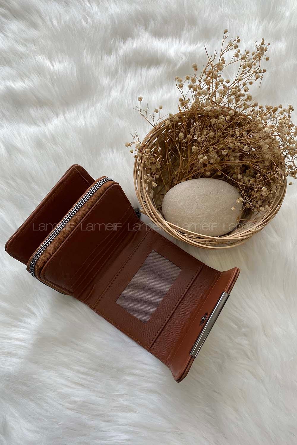 Modalamelif  Çok Bölmeli Kadın Cüzdan Taba