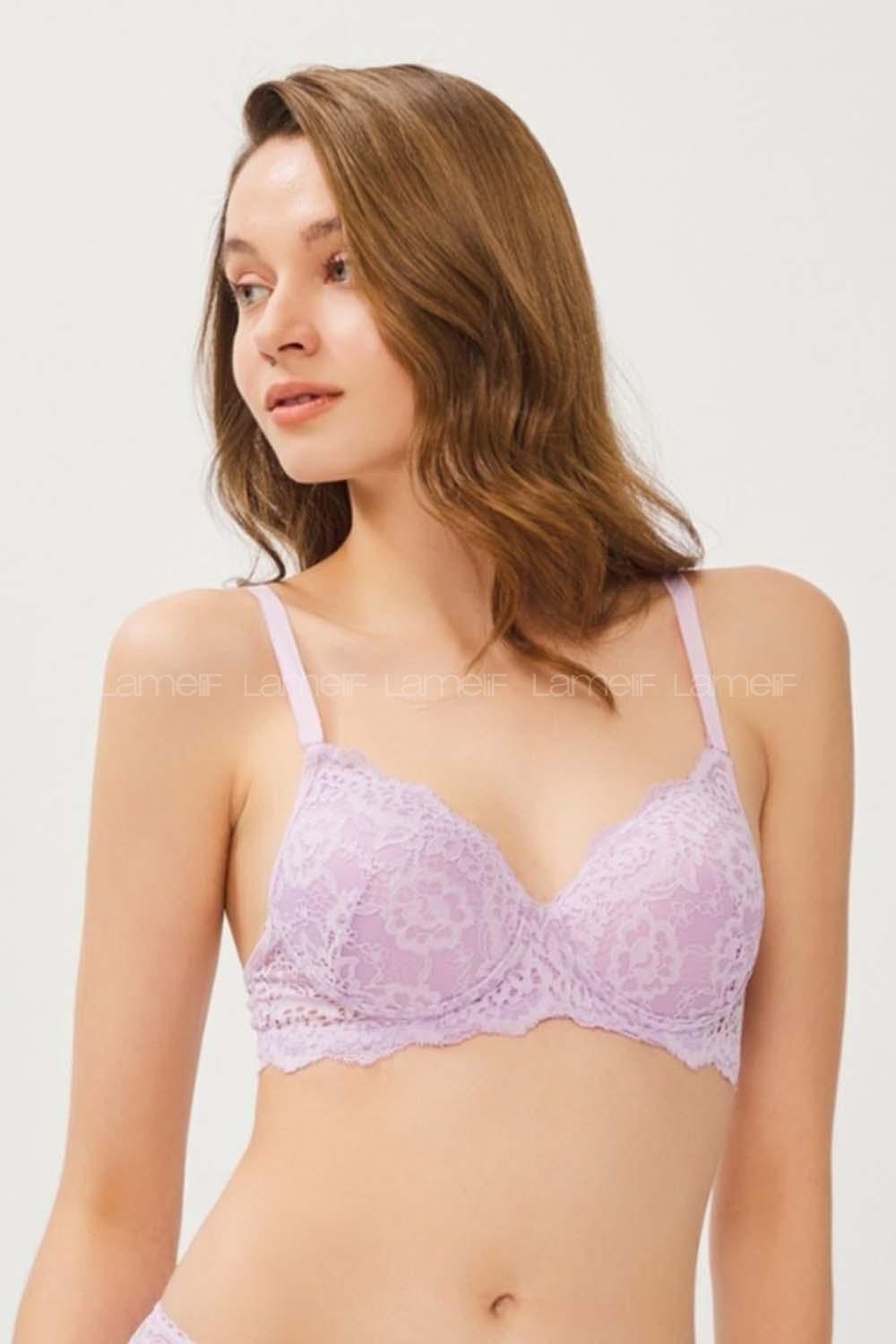 Modalamelif Dantelli Desteksiz Sütyen Lila
