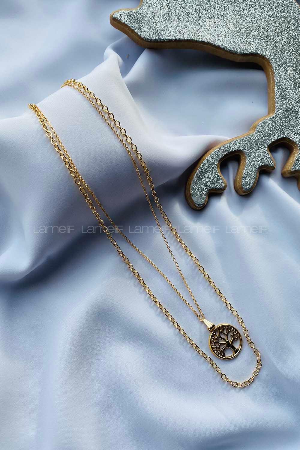 Modalamelif Gold 2li Yaşam Ağacı Kolye