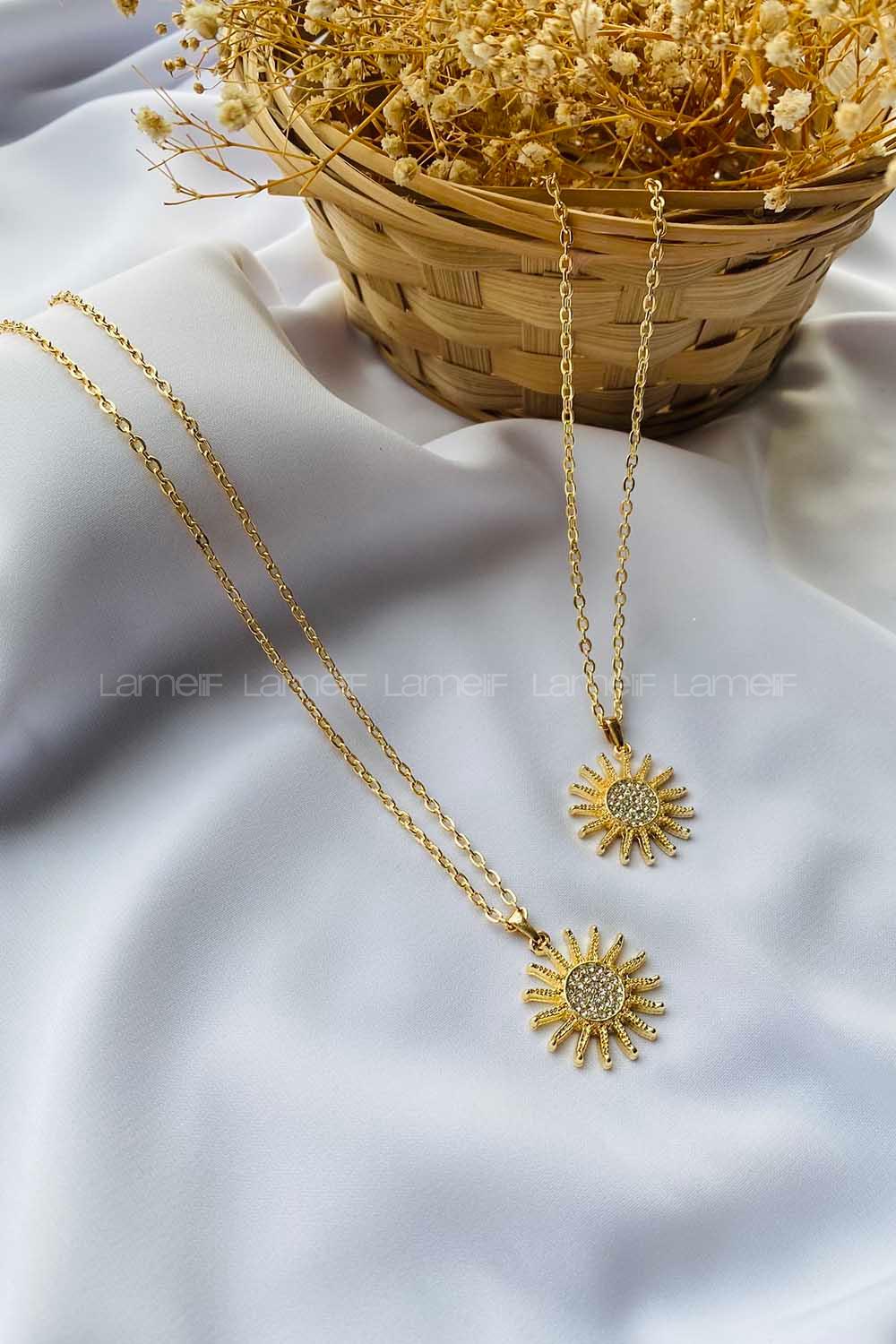 Modalamelif Gold Güneş Kolye
