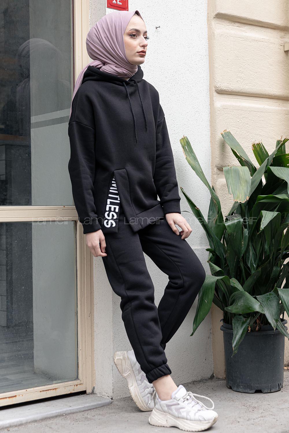 Modalamelif Limitless Baskılı İkili Takım Siyah