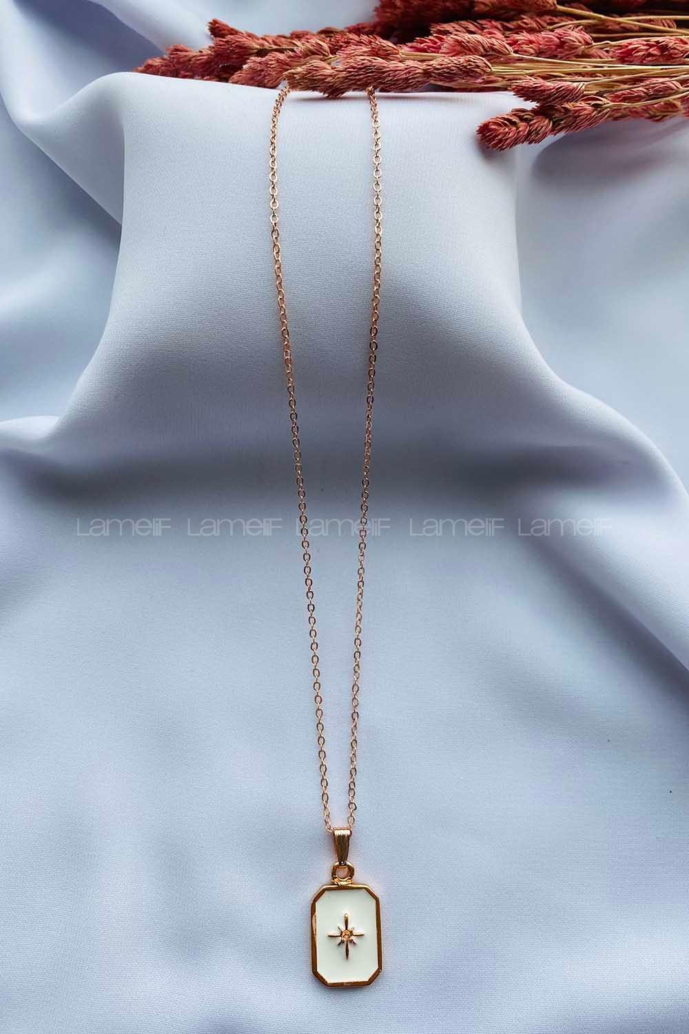 Modalamelif Rose Yıldız Detaylı Kolye