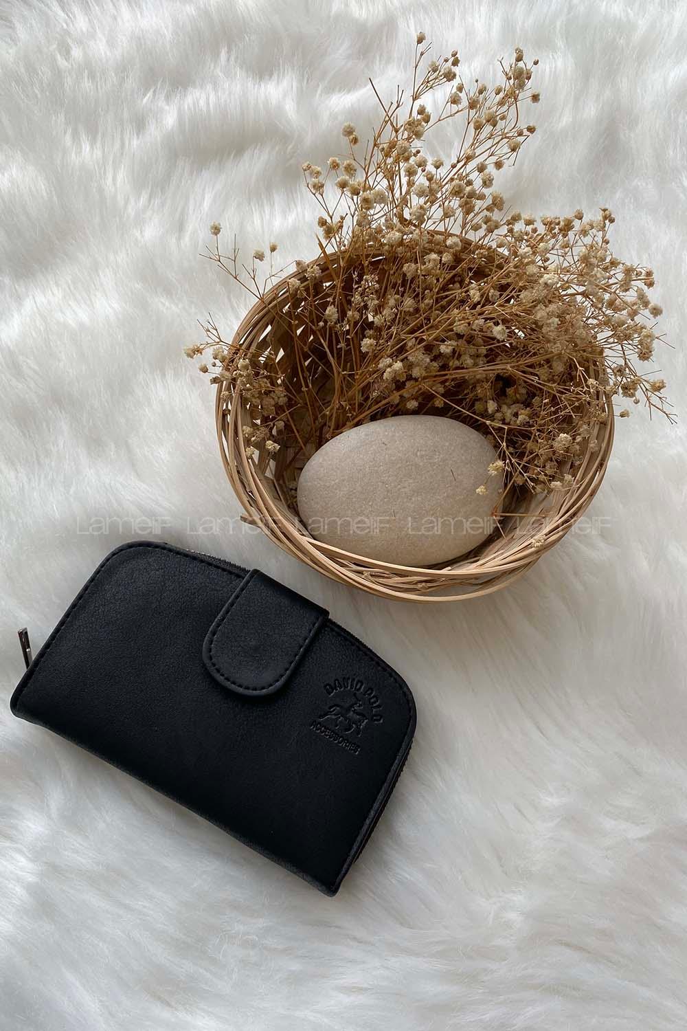 Modalamelif  Vintage Mıknatıs Kapaklı Cüzdan Siyah
